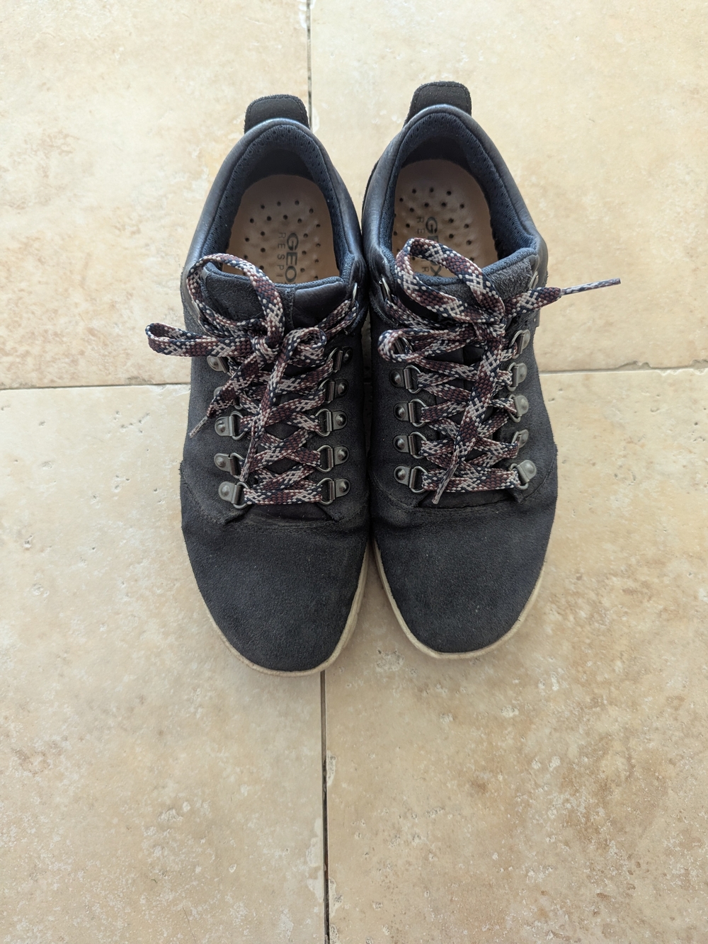Geox Women’s Navy Suede Casual Sneakers